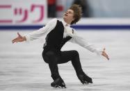 Figure Skating - ISU Grand Prix Rostelecom Cup 2017 - Men's Short Program - Moscow, Russia - October 20, 2017 - Deniss Vasiljevs of Latvia competes. REUTERS/Alexander Fedorov