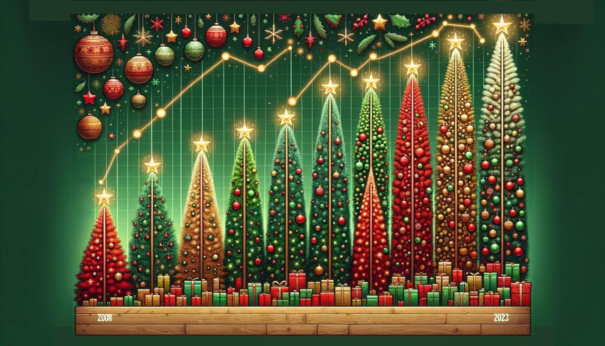 christmas tree bar graph illustration