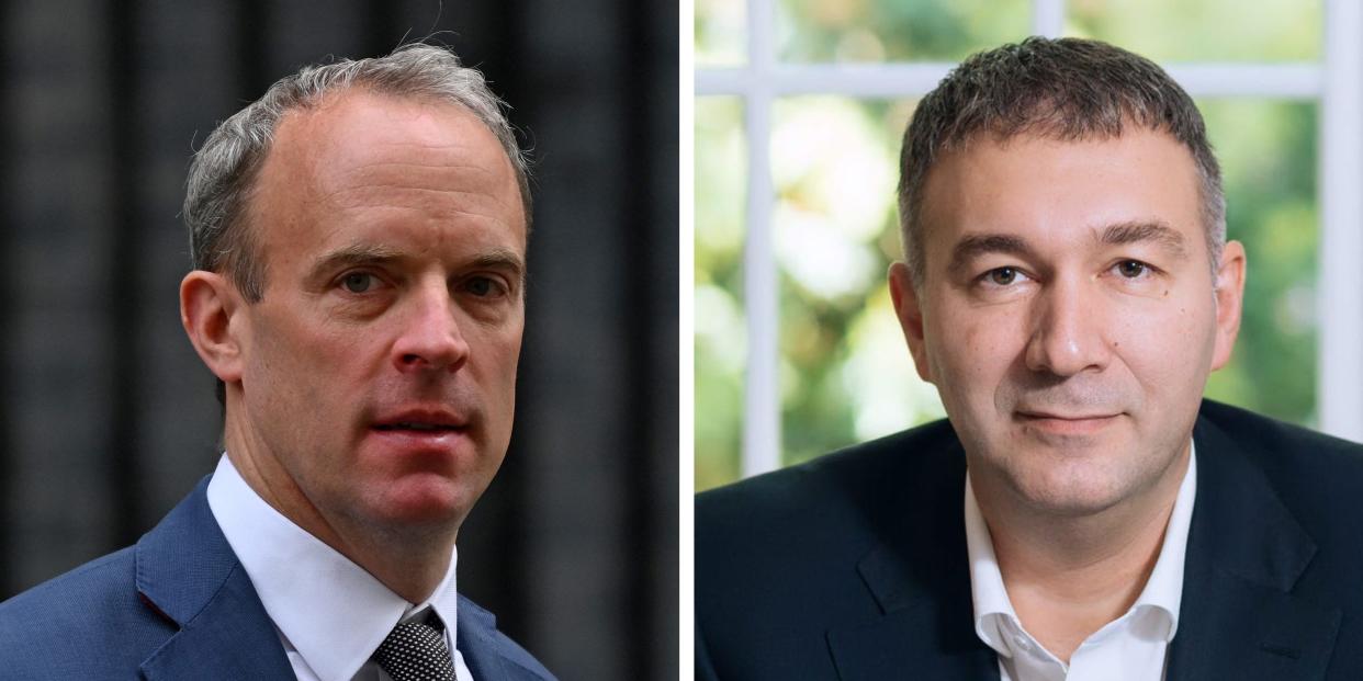 Dominic Raab and Dmitry Leus