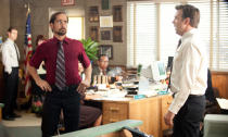 <p>Colin Farrell as Bobby Pellitt and Jason Sudeikis as Kurt in 'Horrible Bosses'.</p>