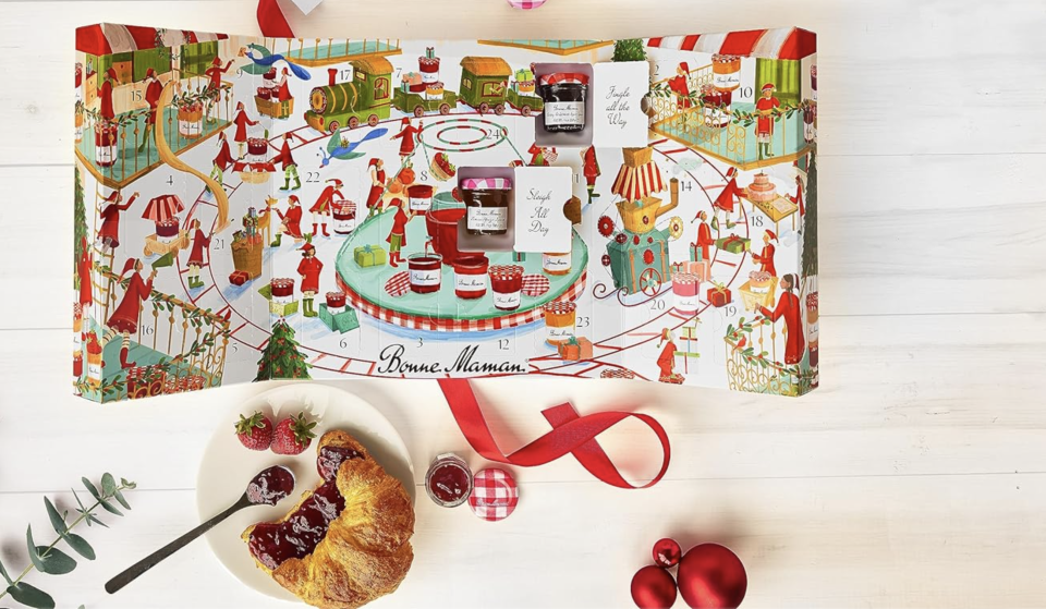 fruit spread advent calendar and a croissant 