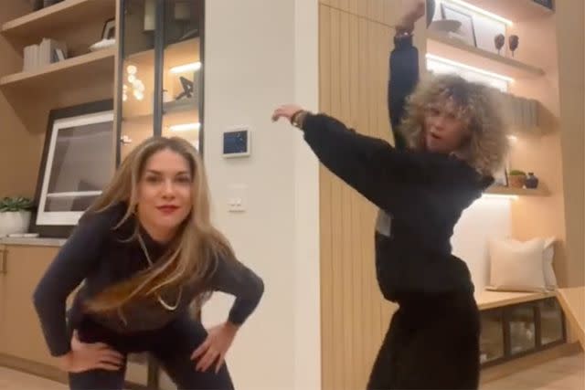 <p>Allison Holker Boss/ TikTok</p> Allison Holker Boss dances with her daughter Weslie