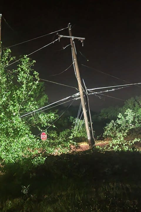 Images of damage near Shady Heights Road and Catherine Heights Road in Hot Springs from Jessica LeAnn Johnson