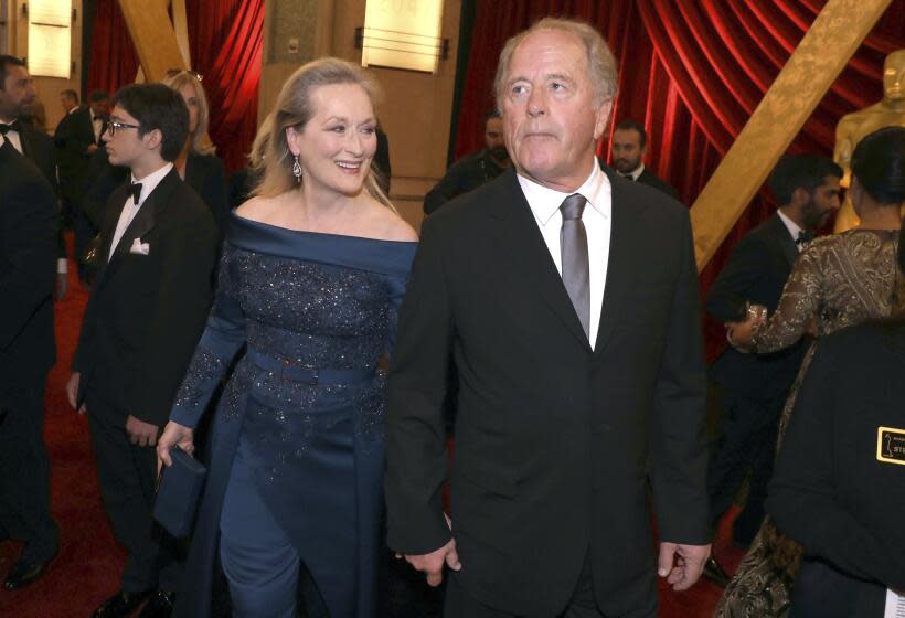 Meryl Streep, left, and Don Gummer arrive at the Oscars in 2017
