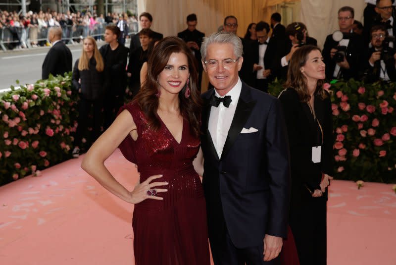 Kyle MacLachlan (R) and Desiree Gruber attend the Costume Institute Benefit at the Metropolitan Museum of Art in 2019. File Photo by John Angellilo/UPI