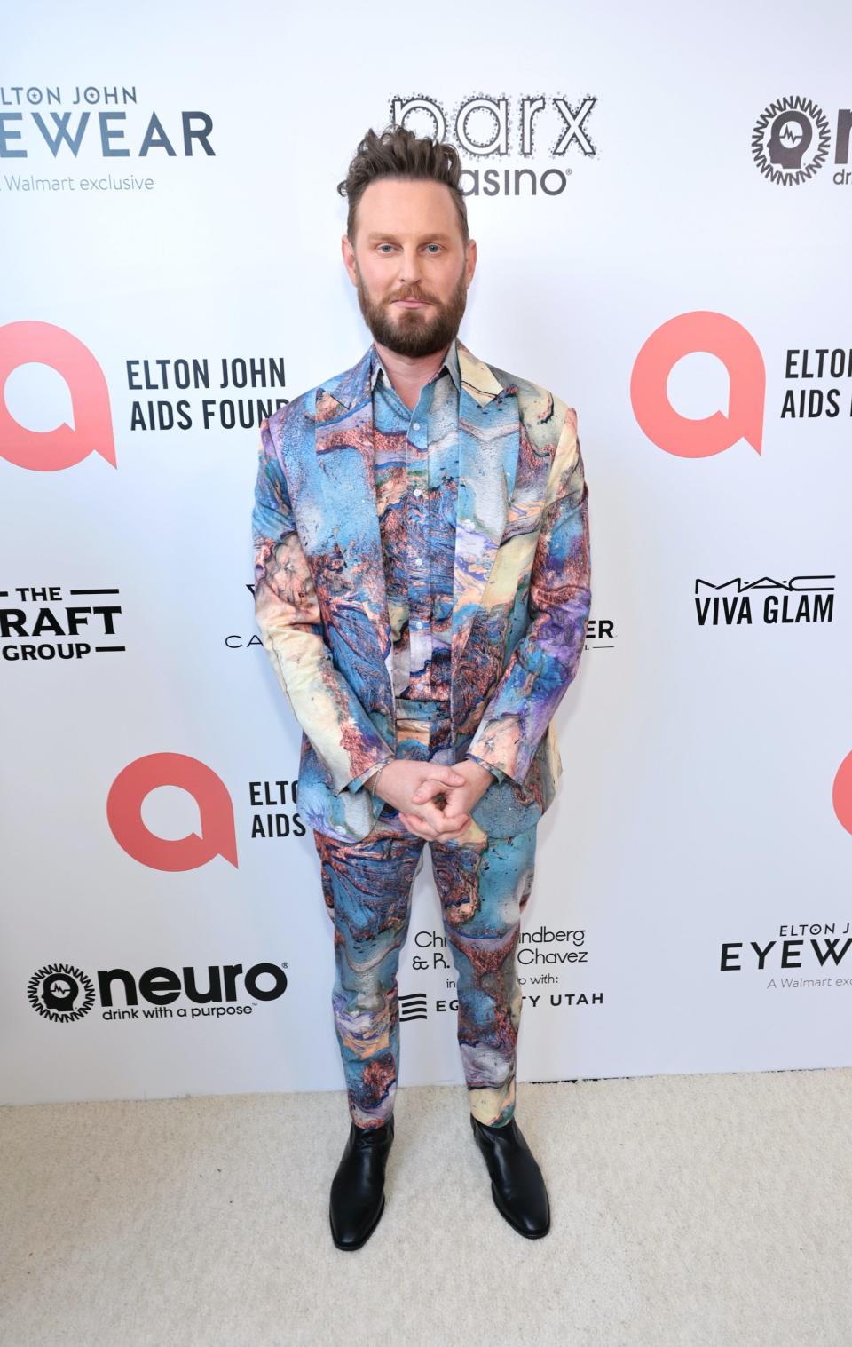 Bobby Berk at the 2022 Elton John AIDS Foundation's Academy Awards Viewing Party.