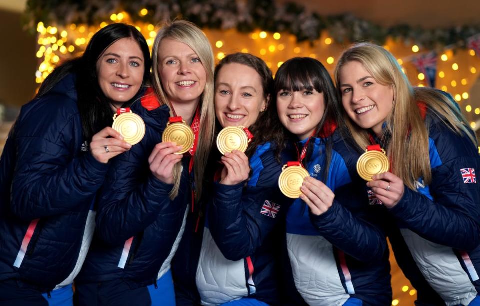 Great Britain curling gold medallists Eve Muirhead, Vicky Wright, Jennifer Dodds, Hailey Duff and Mili Smith have been recognised in the Queen’s Birthday Honours list (John Walton/PA) (PA Wire)