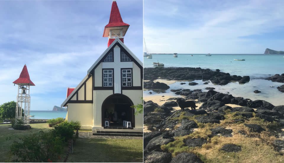 We also hitched a ride to this little fishing village and their famed red-roofed chapel that has a spectacular view of the water. Photo: Be