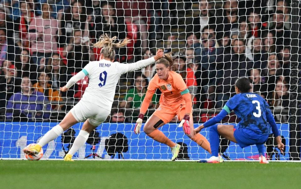 Lauren Hemp slots home from close range (Getty)