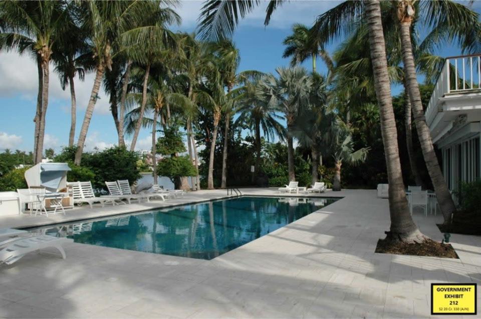 The pool at the Palm Beach mansion (US Department of Justice)