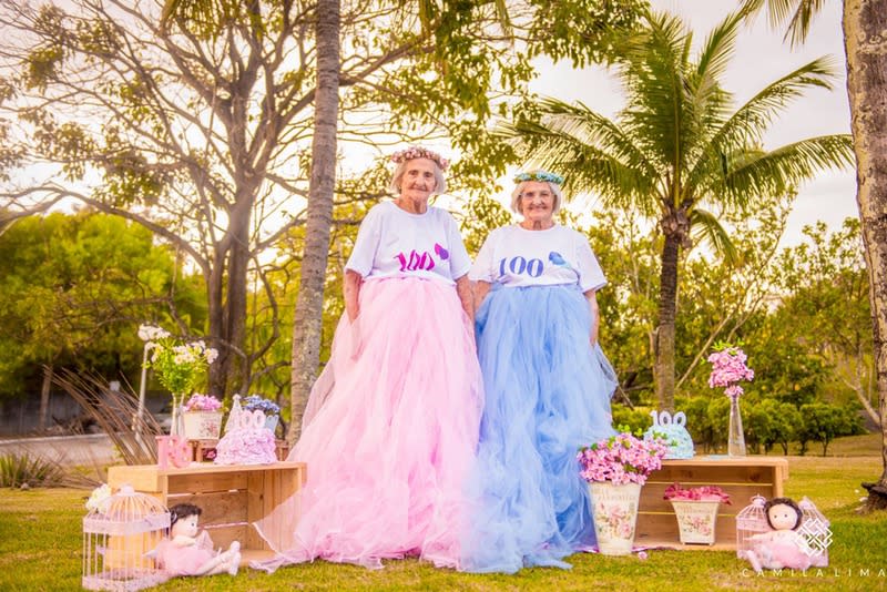 These twins celebrated their 100th birthday in tutus and flower crowns