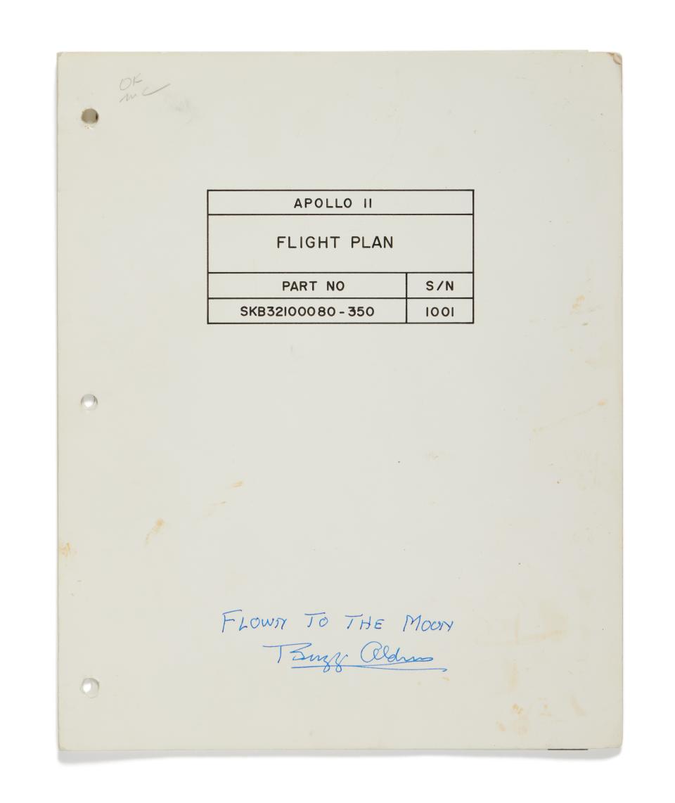 Other notable prices achieved during the sale included the Apollo 11 Summary Flight Plan (Sotheby’s/PA)