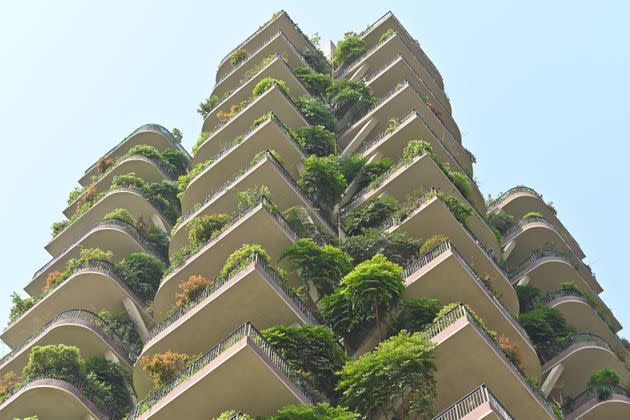 CHENGDU, CHINA - MARCH 29 2021: A view of apartment buildings with leafy balconies in Chengdu city in southwest China's Sichuan province Monday, March 29, 2021. All balconies of the eight 30-story towers in the residential project are planted with about 20 kinds of vegetation by the developer in 2018. (Photo credit should read Feature China/Barcroft Media via Getty Images) (Photo: Barcroft Media via Barcroft Media via Getty Images)