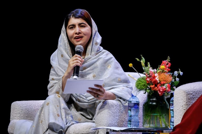 Nobel Peace Prize laureate Malala Yousafzai participates in a panel discussion in Johannesburg in December 2023 (PHILL MAGAKOE)