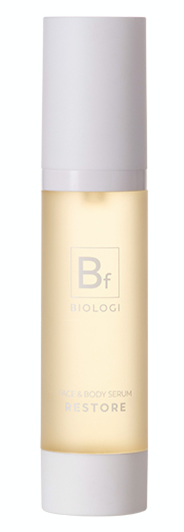 Who doesn't love a multi-purpose product? Biologi's Bf Restore Face & Body Serum is rich yet gentle in order to soothe and repair, leaving the skin feeling hydrated and soft. With finger lime, vitamin C, tryptophan and ferulic acid, it helps slow the signs of aging while providing a significant amount of UV protection.