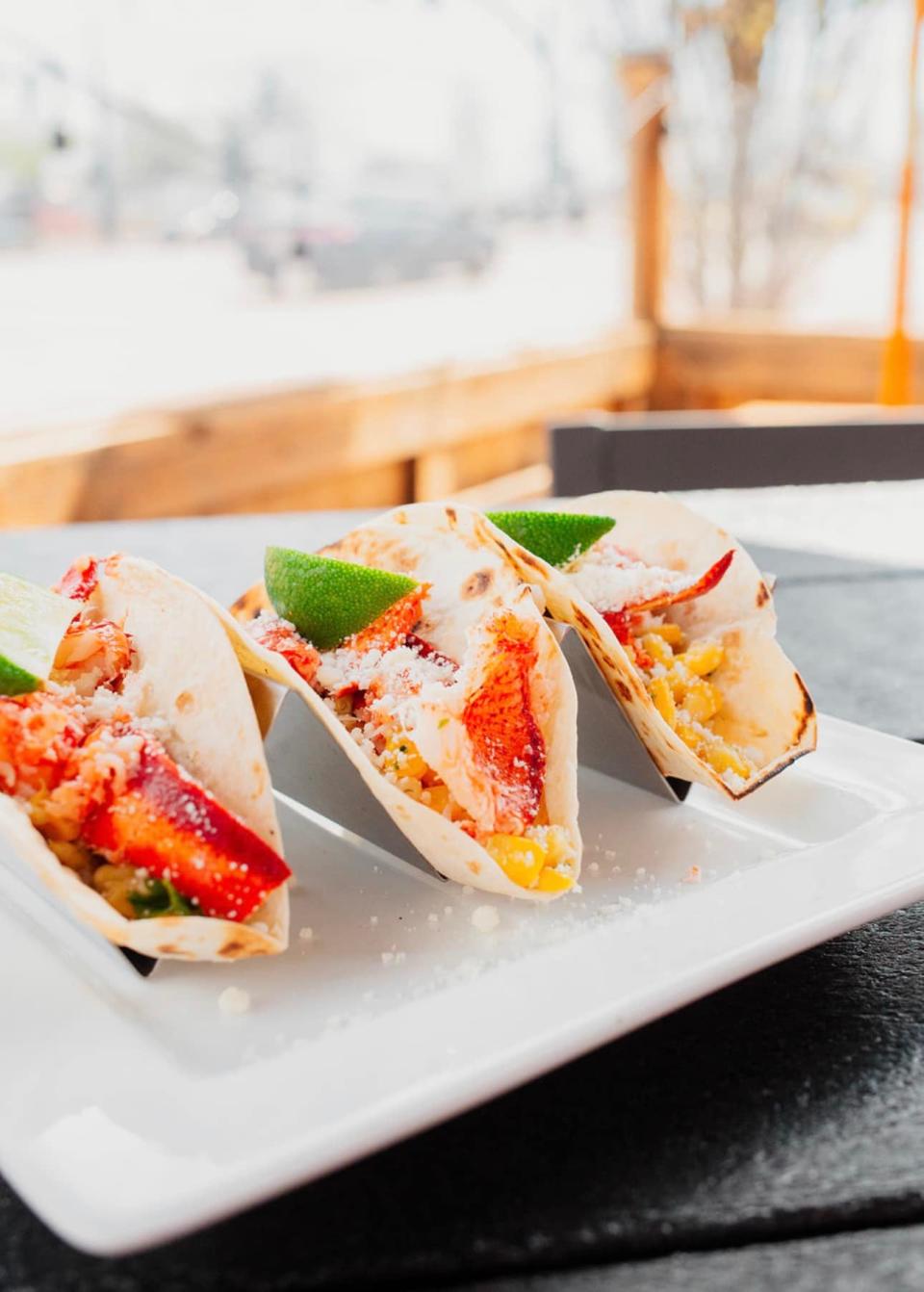 Order the Lobster Corn Tacos at Cork Wine and Tapas.