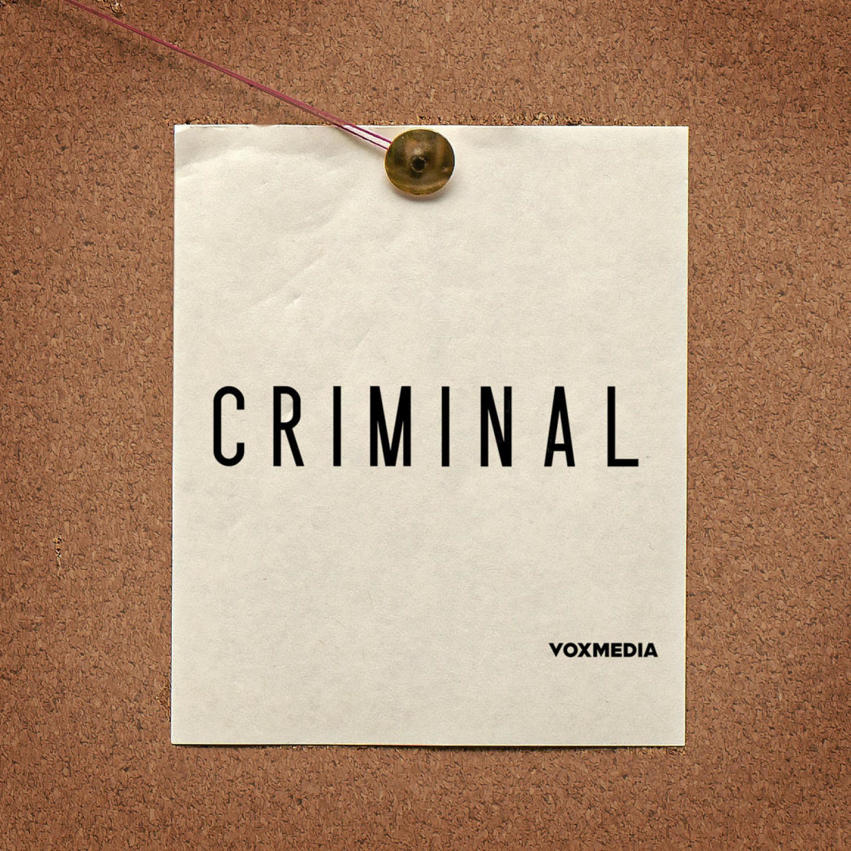 Criminal logo pinned to cork board (Kelsea Petersen / TODAY Illustration )