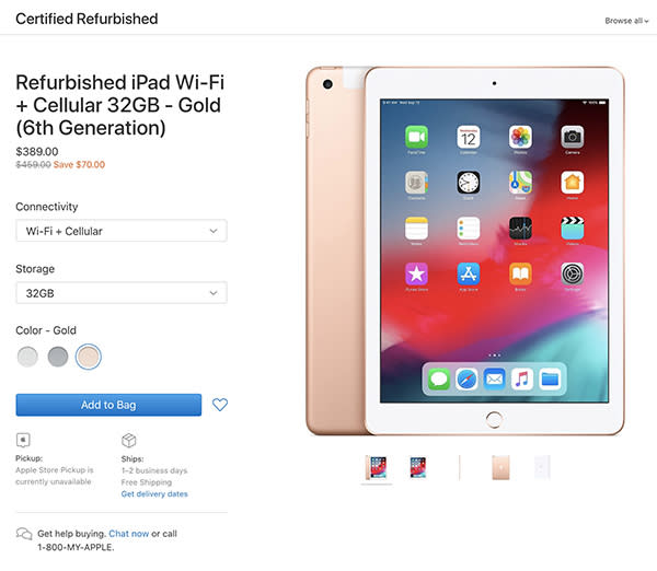 香港又無份】蘋果在美國推出第6 代iPad 翻新品價格勁減US$80