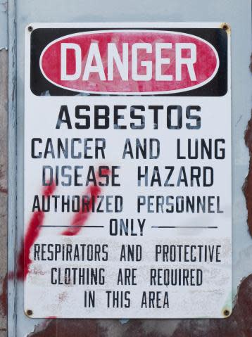 asbestos warning sign