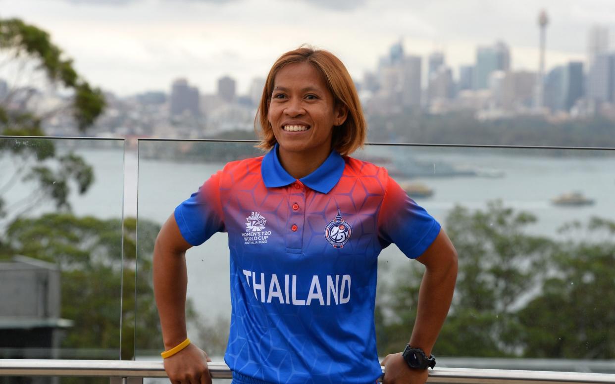 Thailand's captain Sornnarin Tippoch for the Twenty20 women's World Cup poses for photos at Taronga Zoo in Sydney on February 17, 2020, a few days ahead of the start of the competition - Getty Images