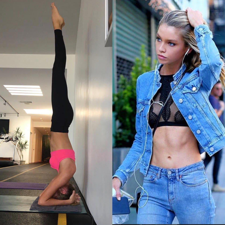 Kraft von Kopf bis Fuß. US-Schönheit Stella Maxwell bringt so schnell nichts aus der Balance. (Bilder: Instagram/stellamaxwell)