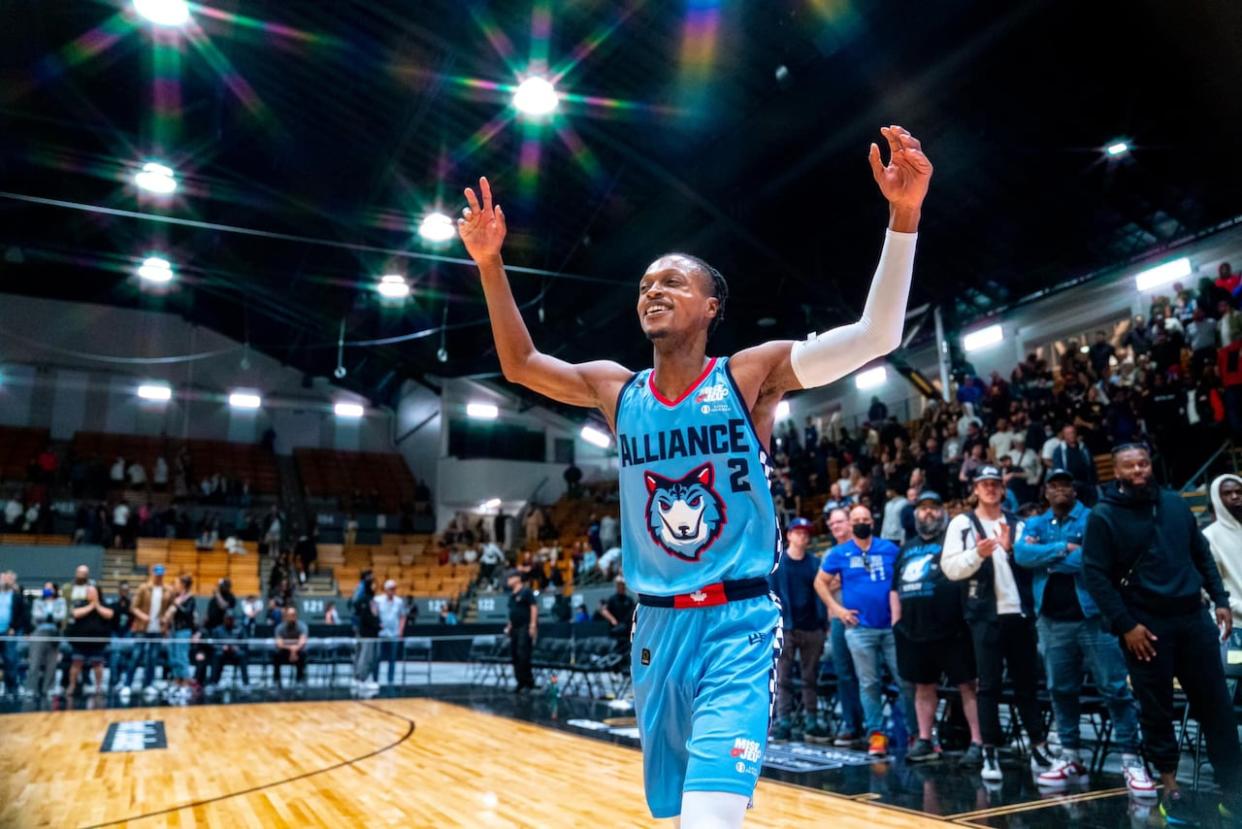 After years of playing in Europe and South America, Hernst Laroche had the chance of playing for his hometown when he joined the Montreal Alliance ahead of its inaugural season in 2022.  (Reuben Polansky-Shapiro/Alliance Montréal - image credit)