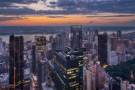 The apartment has views of most New York City bridges and Central Park.