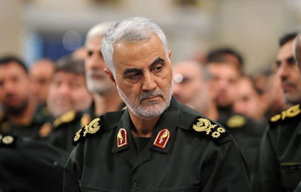 PHOTO: Iranian Quds Force commander Qassem Soleimani attends Iranian supreme leader Ayatollah Ali Khamenei's (not seen) meeting with the Islamic Revolution Guards Corps (IRGC) in Tehran, Iran, Sept. 18, 2016.  (Press Office of Iranian Supreme Leader/Anadolu Agency/Getty Images)