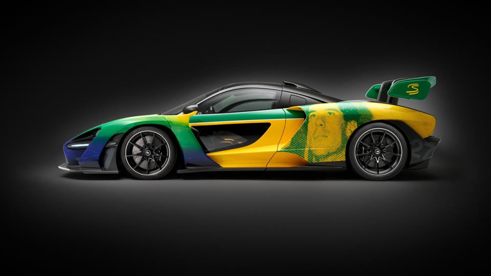 The McLaren Senna "Senna Sempre" from the side