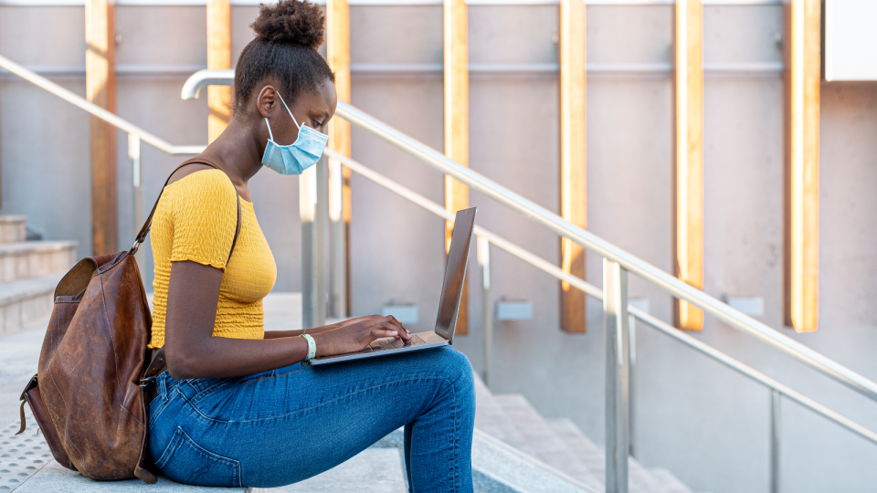 A face mask is key to staying safe on campus.