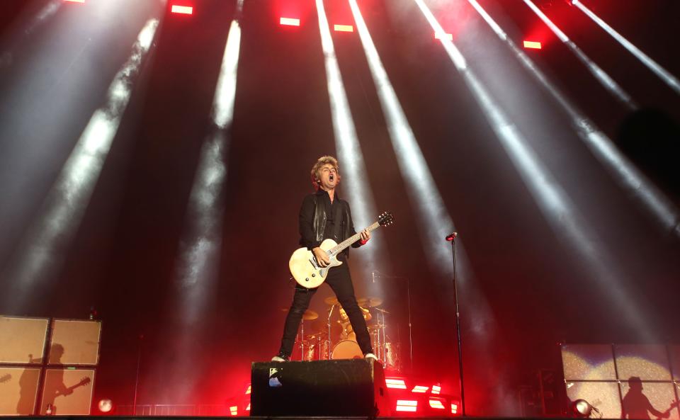 Green Day performs at the Louder Than Life festival in Louisville, Ky., on Sept. 24, 2023.