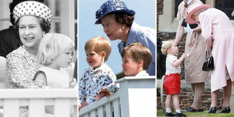 <p><a href="https://www.harpersbazaar.com/celebrity/latest/g10021446/queen-elizabeth-rare-photos/" rel="nofollow noopener" target="_blank" data-ylk="slk:Queen Elizabeth II;elm:context_link;itc:0;sec:content-canvas" class="link ">Queen Elizabeth II</a> has had many special moments with her grandchildren and great-grandchildren captured by photographers, from official portraits to sneaky smiles on the job. The Queen officially became a grandmother in 1977, when Princess Anne gave birth to Peter Phillips, and she has a grand total of eight grandchildren (from oldest to youngest: Peter Phillips, <a href="https://www.harpersbazaar.com/celebrity/latest/a21622610/who-is-zara-tindall-phillips-queen-elizabeth-granddaughter/" rel="nofollow noopener" target="_blank" data-ylk="slk:Zara Tindall;elm:context_link;itc:0;sec:content-canvas" class="link ">Zara Tindall</a>, Prince William, Prince Harry, Princess Beatrice, <a href="https://www.harpersbazaar.com/celebrity/latest/a15836773/princess-eugenie-wedding-date-location-facts/" rel="nofollow noopener" target="_blank" data-ylk="slk:Princess Eugenie;elm:context_link;itc:0;sec:content-canvas" class="link ">Princess Eugenie</a>, Lady Louise, and James, Viscount Severn) and eight great-grandchildren (<a href="https://www.harpersbazaar.com/celebrity/latest/a21246098/trooping-the-colour-2018-savannah-phillips/" rel="nofollow noopener" target="_blank" data-ylk="slk:Savannah Phillips;elm:context_link;itc:0;sec:content-canvas" class="link ">Savannah Phillips</a>, Isla Phillip, <a href="https://www.harpersbazaar.com/celebrity/latest/a22488433/prince-george-fifth-birthday-portrait/" rel="nofollow noopener" target="_blank" data-ylk="slk:Prince George;elm:context_link;itc:0;sec:content-canvas" class="link ">Prince George</a>, Mia Tindall, <a href="https://www.harpersbazaar.com/celebrity/latest/a21754889/prince-william-princess-charlotte-pink-backpack/" rel="nofollow noopener" target="_blank" data-ylk="slk:Princess Charlotte;elm:context_link;itc:0;sec:content-canvas" class="link ">Princess Charlotte</a>, <a href="https://www.harpersbazaar.com/celebrity/latest/g22075718/prince-louis-christening-photos/" rel="nofollow noopener" target="_blank" data-ylk="slk:Prince Louis;elm:context_link;itc:0;sec:content-canvas" class="link ">Prince Louis</a>, Lena Tindall, and <a href="https://www.harpersbazaar.com/celebrity/latest/a27260052/meghan-markle-royal-baby-name-archie-meaning/" rel="nofollow noopener" target="_blank" data-ylk="slk:Archie Harrison Mountbatten-Windsor;elm:context_link;itc:0;sec:content-canvas" class="link ">Archie Harrison Mountbatten-Windsor</a>.)</p><p>Although it may be hard to keep the whole family tree straight, watching the family grow and work together over the years has been exciting. The Queen in particular spends a lot of time with the young royals. Click through to see some of the sweetest moments from their interactions over the years.</p>