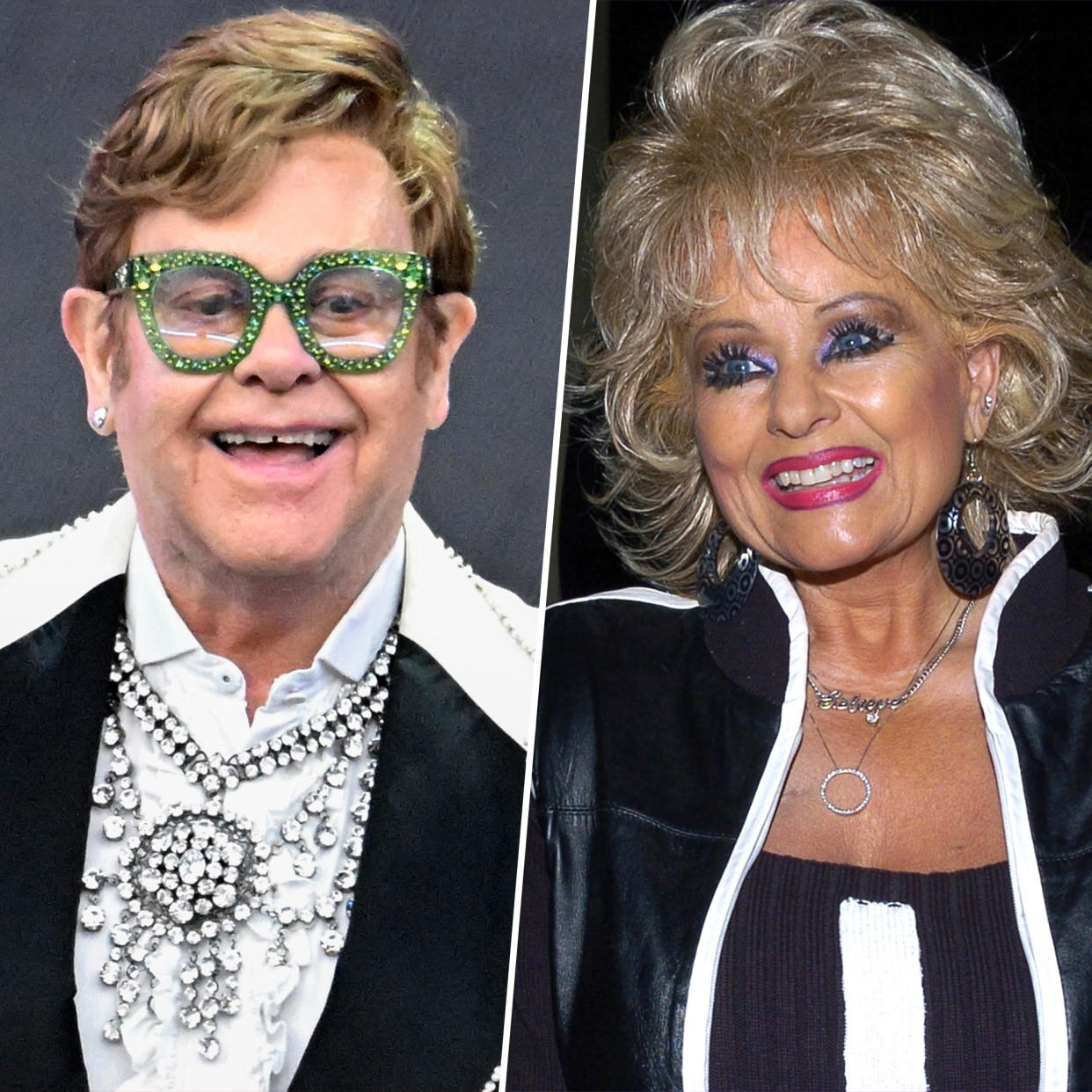 Elton John and Tammy Faye Bakker. (Getty Images(2))