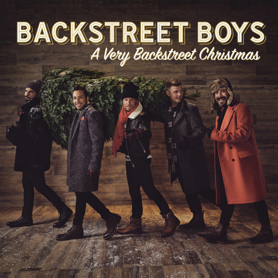 This image released by BMG shows “A Very Backstreet Christmas" by the Backstreet Boys. (BMG via AP)