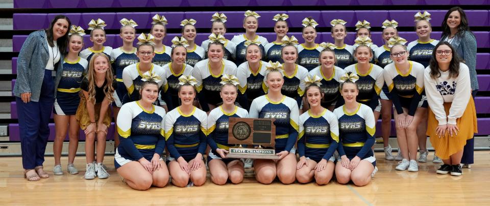 Sioux Valley High School's competitive cheer team won its 16th consecutive state title during the State Class A Competitive Cheer and Dance Championships on Friday, Oct. 21, 2022 in the Watertown Civic Arena.