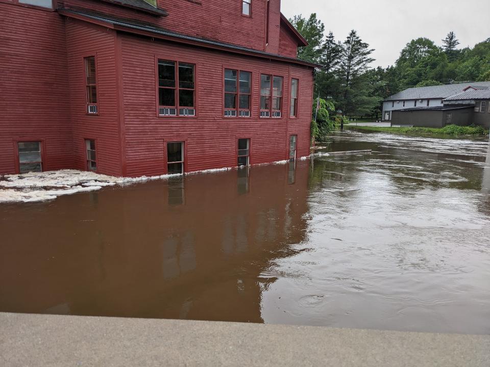 Floodwaters that started July 10, 2023 engulfed the campus of the Vermont Studio Center in Johnson.