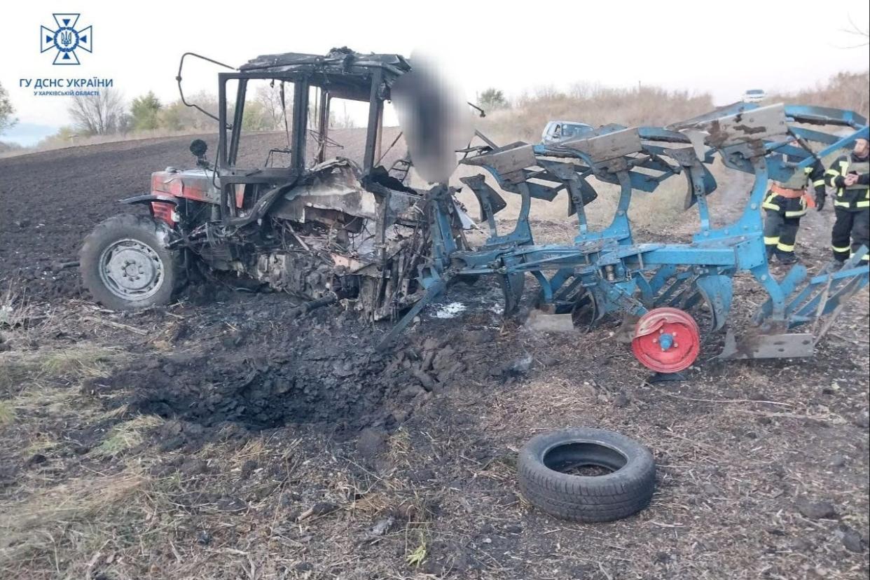 The accident took place in the Izyum district, in Kharkiv Oblast, northeast Ukraine (https://t.me/dsns_telegram/22377)