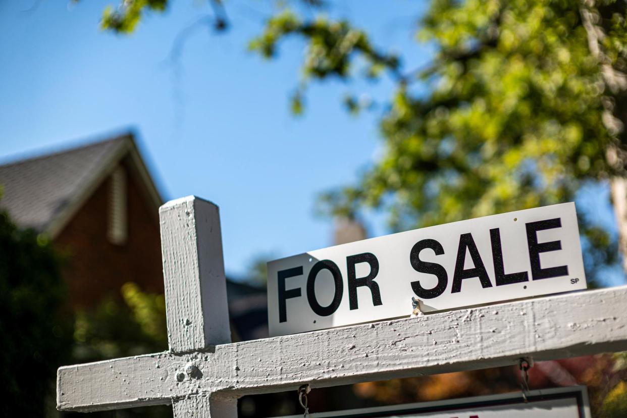 <span>The rise in home prices coincides with a severe drop in new housing construction after the Great Recession, the report said.</span><span>Photograph: David Paul Morris/Bloomberg via Getty Images</span>