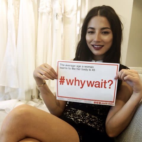 Jessica Gomes supports the marie claire #WhyWait campaign.