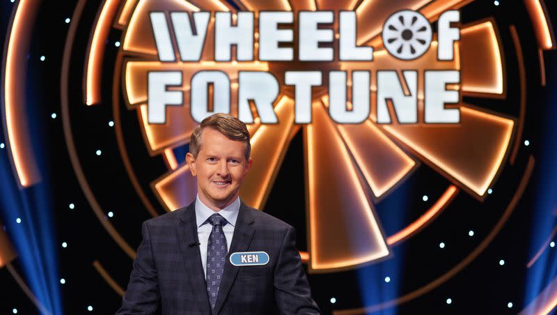Ken Jennings is competing on “Celebrity Wheel of Fortune,” alongside his “Jeopardy!” co-host Mayim Bialik and “Wheel of Fortune” star Vanna White. 