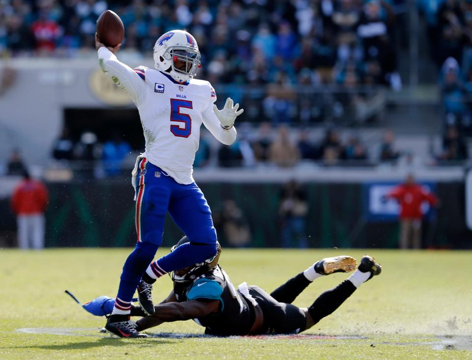 Tyrod Taylor's lone playoff appearance came in 2017 for the Bills against the Jaguars.