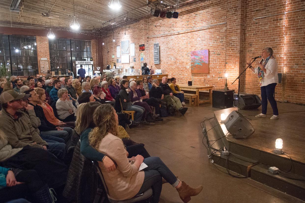 Resa Mai shares a story of love and heartbreak during the Coloradoan Storytellers Event at Everyday Joe's Coffee House onWednesday, February 21, 2018. 