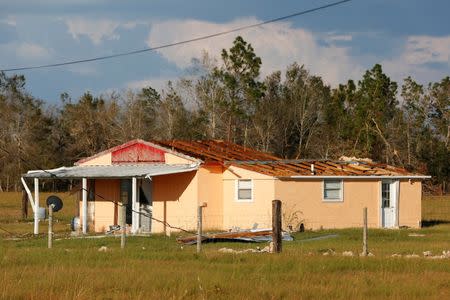 Debris are seen around a home damaged by Hurricane Michael in Fountain, Florida, U.S., October 15, 2018. REUTERS/Terray Sylvester