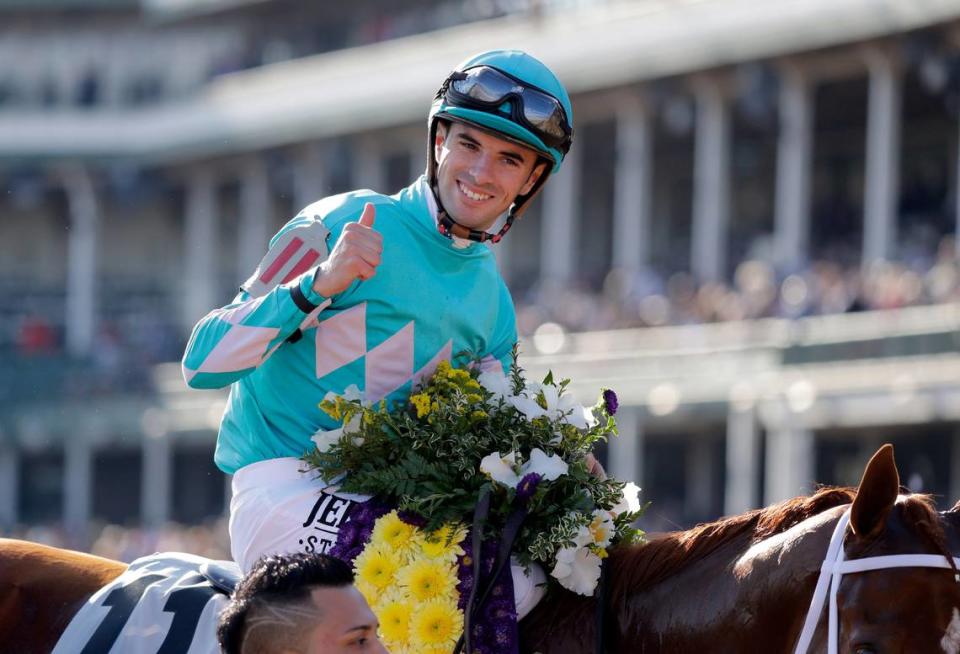 Florent Geroux was credited with the Derby win in 2021 when Mandaloun was declared the winner in the wake of Medina Spirit’s disqualification.