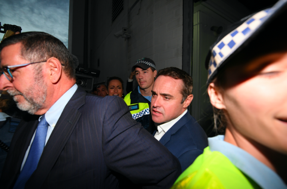 Ben McCormack pictured leaving Sydney's Redfern Police Station on Tuesday night. Photo: AAP