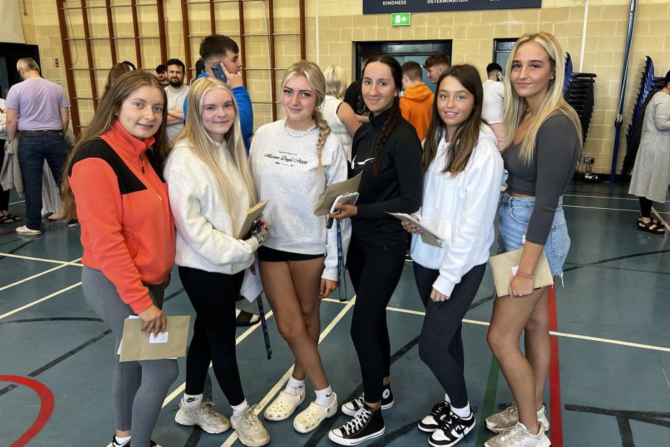 Students from Slemish College receiving their results. (Photo: Slemish College)