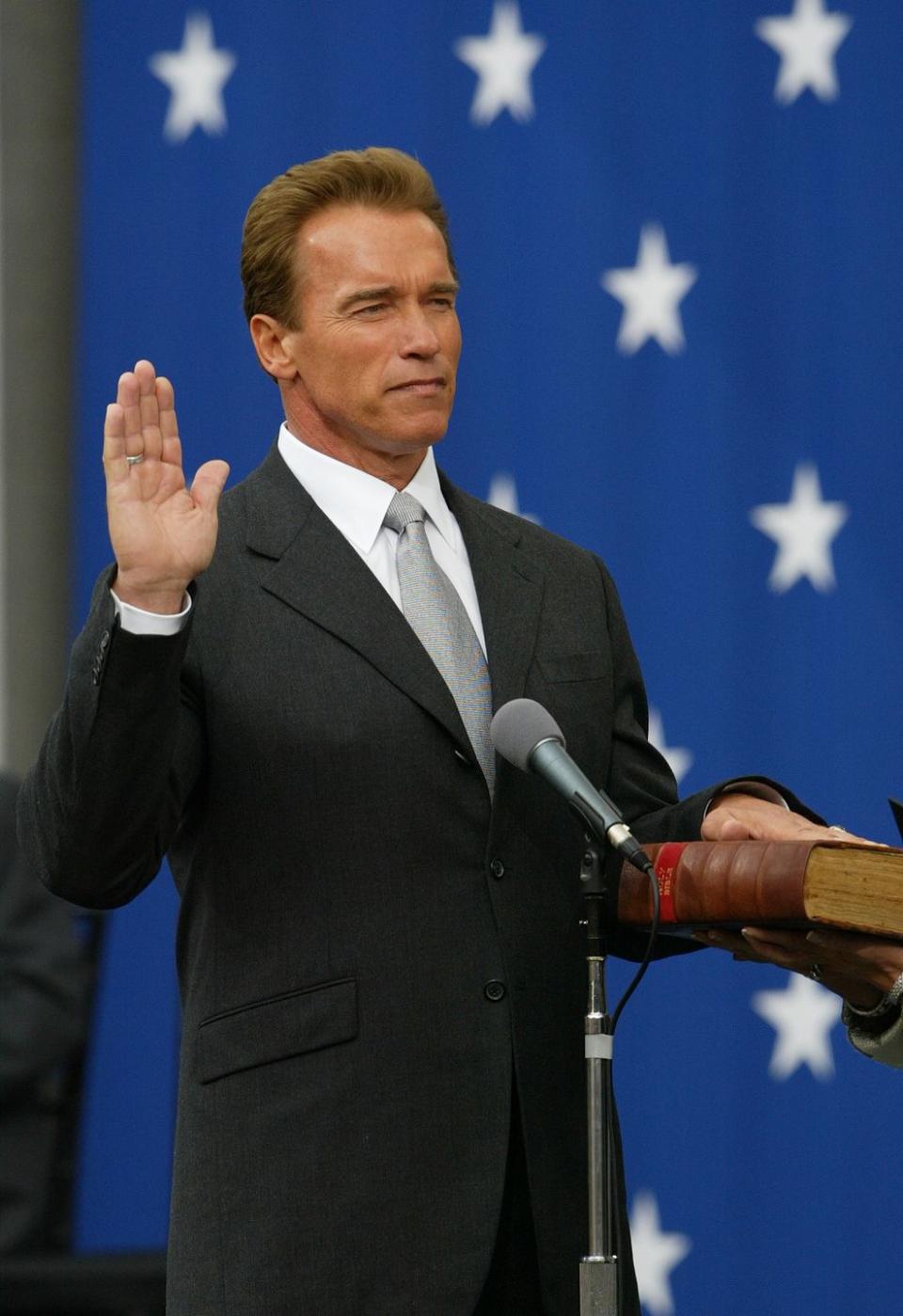 <p>Not only did the third <em>Terminator </em>film drop in 2003, but Arnold Schwarzenegger was sworn into office as Governor of California too. The bodybuilder turned actor turned politician took a hiatus from the screen during his time in office.</p>