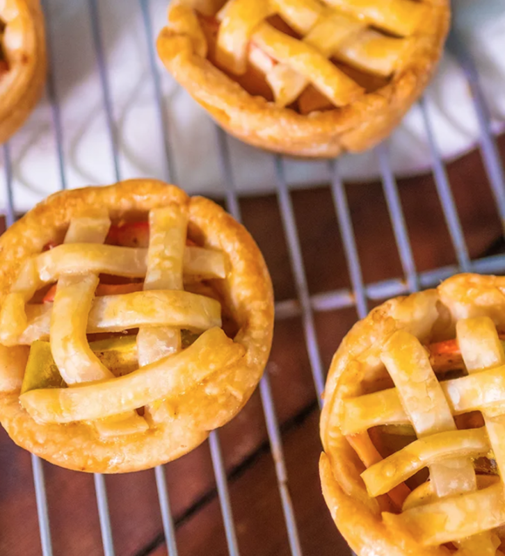 <p>Callie Blount</p><p>These mini apple pies have a lattice crust and colorful filling, but no one will know how easy they were to make when they see and taste them! </p><p><strong>Get the recipe: <em><a href="https://parade.com/916948/parade/mini-apple-pies-recipe/" rel="nofollow noopener" target="_blank" data-ylk="slk:Mini Apple Pies;elm:context_link;itc:0;sec:content-canvas" class="link ">Mini Apple Pies</a></em></strong></p>