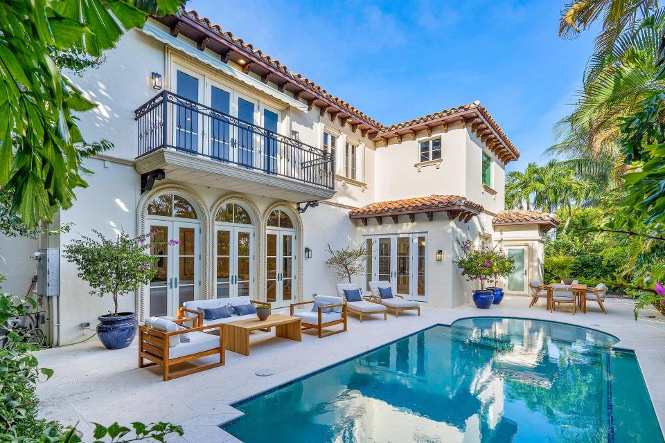 Seller Linda Saligman refinished the pool and its patio during her renovation of a Palm Beach house at 230 Atlantic Ave., which just changed hands for $13.5 million. It was listed for sale at $14.75 million.