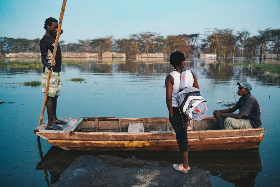 Sarah "Pirate" Mwaniki and her fishing crew make a plan for the night.<span class="copyright">Khadija M. Farah for TIME</span>